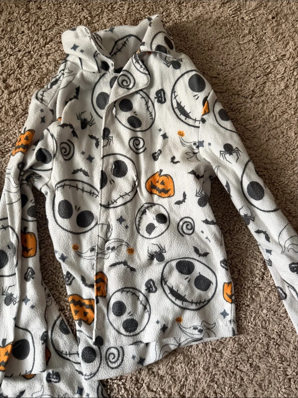 Disney Halloween Jack Skellington Pajama Set - White & Orange